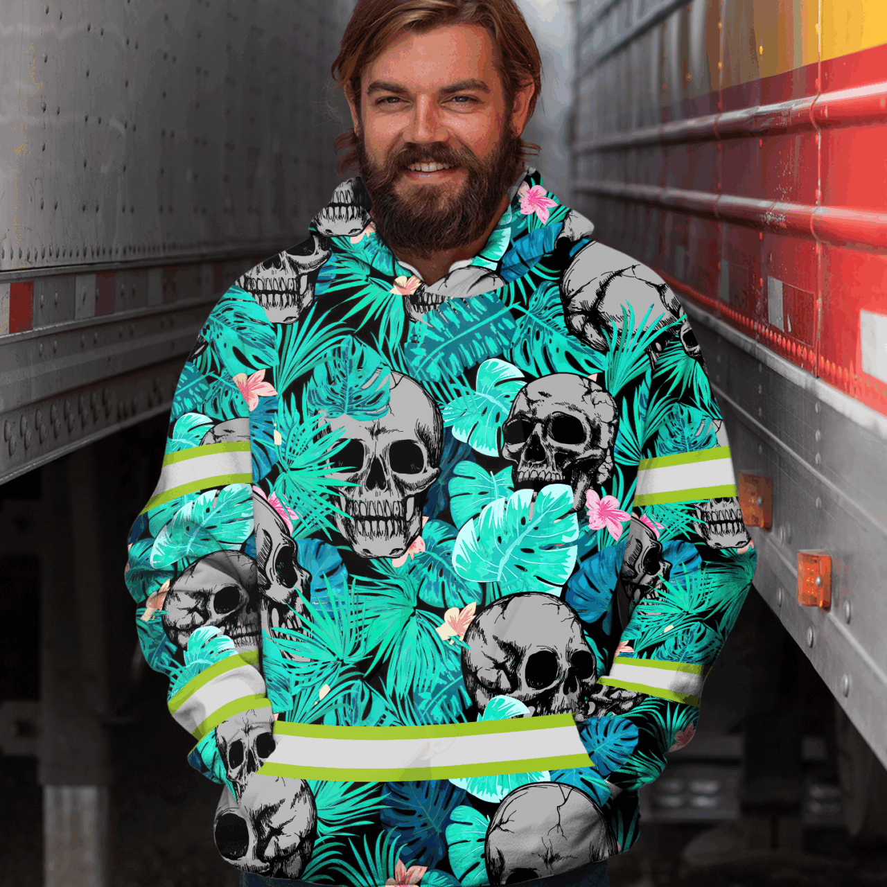 Reflective Hi Vis Mint Neon Hoodie - Safety Workwear