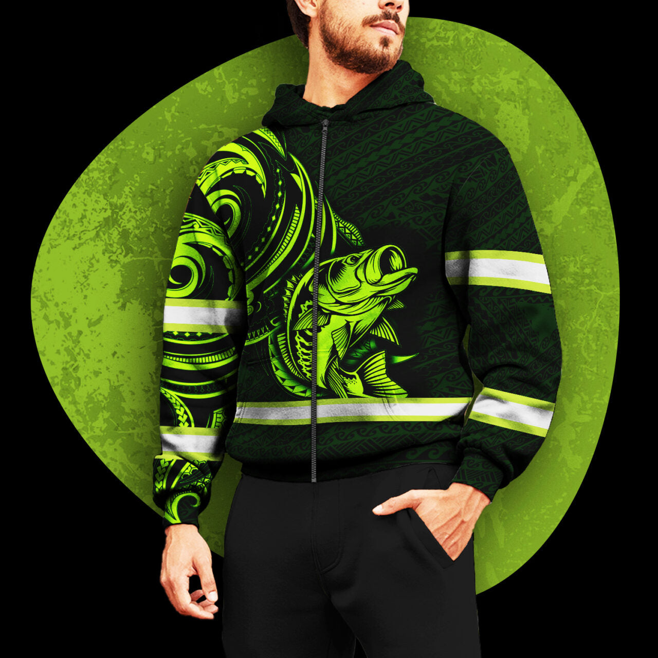 Hi Vis Jacket Reflective Green Neon Hawaii Fishing Custom Name Safety