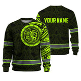 Hi Vis Long Sleeve Shirt Reflective Tapes Hawaiian Custom Name Safety