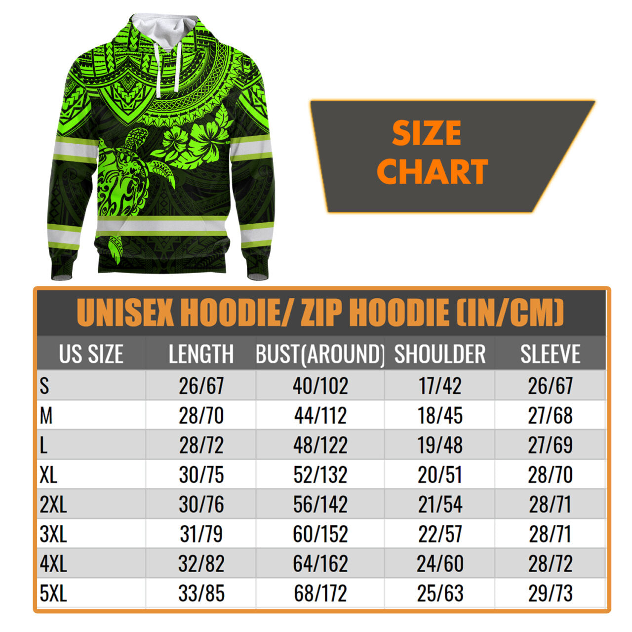 Hi Vis Hoodie Reflective Tapes Green Turtle Flower Hawaiian Polynesian Tribal Custom Name Safety Workwear For Workers, Runners, Cyclists