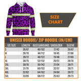 Hi Vis Hoodie Reflective Tapes Violet Leopard Safety Workwear For Workers, Runners, Cyclists