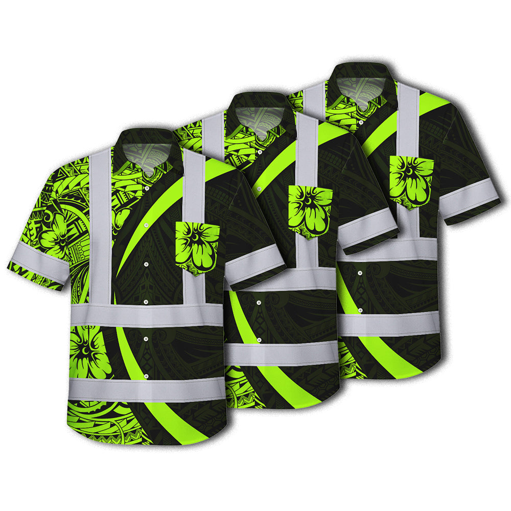 Choose Pack Hi Vis Hawaiian Shirt Reflective Tapes Hawaiian Polynesian Tribal