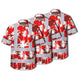 Red Neon Flowers Hi-Vis Hawaiian Shirt