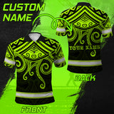 Hi Vis Polo Shirts Reflective Tapes Octopus Hawaiian Polynesian Tribal Custom