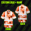 Orange Neon And White Flowers Hi-Vis Hawaiian Shirt