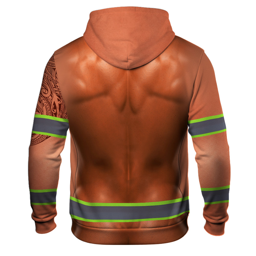 Funny Chest Hair Tattoo Hi-Vis Hoodie