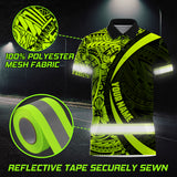 Hi Vis Polo Shirt Tapes Hawaiian Polynesian Tribal Custom Name Safety Workwear
