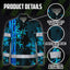 Hi Vis Hawaiian Long Sleeve Shirt Reflective Tape Blue Neon Bamboo Hi-Vis Long Sleeve Shirt