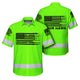Green Neon Reflective Gun US Flag Hi-Vis Hawaiian Shirt