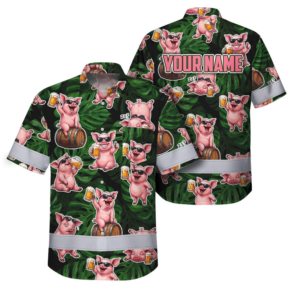 Funny Pig Beer Hi-Vis Hawaiian Shirt