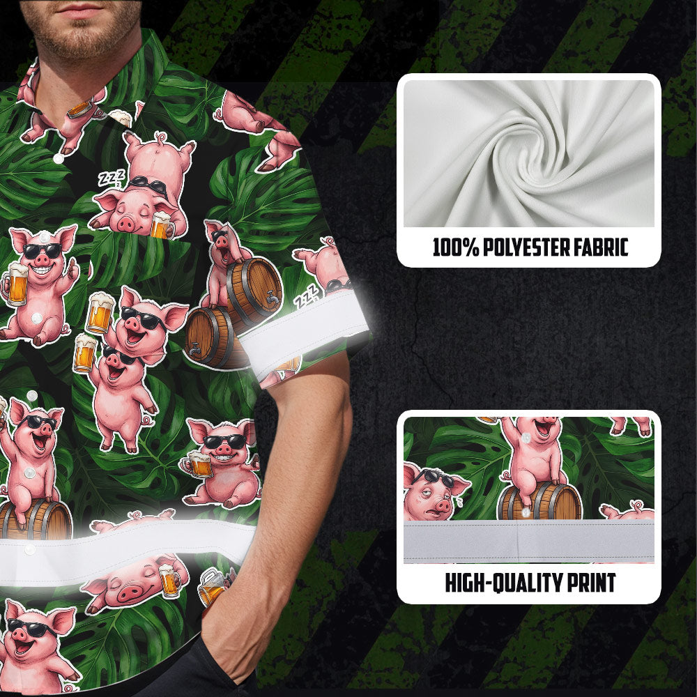 Funny Pig Beer Hi-Vis Hawaiian Shirt