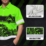 Hi Vis Hawaiian Shirt Reflective Tapes Green Neon Tractor On The Farm Custom Name