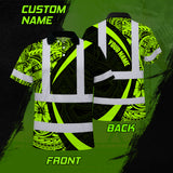Hi Vis Polo Shirt Reflective Tapes Hawaiian Polynesian Tribal Custom Name Safety Workwear Workers, Truckers