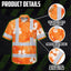 Orange Neon Hi-Vis Hawaiian Shirt