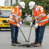 Hi Vis Hawaiian Shirt Reflective Tapes Orange White Flowers Custom Name Safety Workwear For Workers, Truckers, Operators