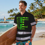 Hi Vis Hawaiian Shirt Reflective Tapes Scratch Green Neon US Flag Custom