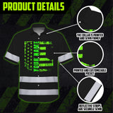 Hi Vis Hawaiian Shirt Reflective Tapes Scratch Green Neon US Flag Custom