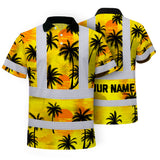 Hi Vis Polo Shirt Reflective Tapes Yellow Neon Flowers Custom Name Safety Workwear Workers, Truckers, Operators