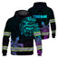 Hi Vis Hoodie Reflective Gradient Polynesian Turtle Hawaiian Hi-Vis Hoodie