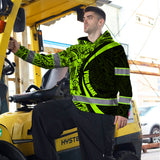 Hi Vis Hoodie Reflective Tapes Hawaiian Polynesian Tribal Custom Name Safety Workwear