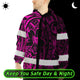 Hi Vis Jacket Waterproof And Windproof Reflective Tapes Pink Flower Hi-Vis Waterproof Jacket