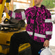 Hi Vis Jacket Waterproof And Windproof Reflective Tapes Pink Flower Hi-Vis Waterproof Jacket