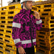 Hi Vis Jacket Waterproof And Windproof Reflective Tapes Pink Flower Hi-Vis Waterproof Jacket