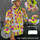Pink Neon And Lime Flowers Hi-Vis Waterproof Jacket