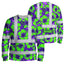Green Neon And Violet Flowers Hi-Vis Long Sleeve Shirt