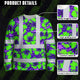 Green Neon And Violet Flowers Hi-Vis Long Sleeve Shirt