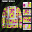 Pink Neon And Lime Flowers Hi-Vis Long Sleeve Shirt