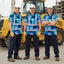 Blue Neon Flowers 4 Hi-Vis Polo Shirt