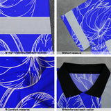 Hi Vis Polo Shirt Reflective Tapes Blue Neon Flowers Custom Name Safety Workwear For Workers, Truckers, Operators
