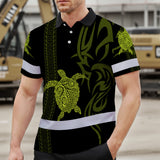 Hi Vis Polo Shirt Reflective Tapes Lime Neon Hawaiian Polynesian Tribal Custom Name