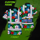 Hi Vis Polo Shirt Reflective Tapes Neon Pink Flowers Custom Name