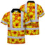 Orange Neon And Yellow Flowers Hi-Vis Polo Shirt