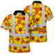 Orange Neon And Yellow Flowers Hi-Vis Polo Shirt