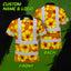 Orange Neon And Yellow Flowers Hi-Vis Polo Shirt