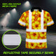 Orange Neon And Yellow Flowers Hi-Vis Polo Shirt