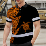 Hi Vis Polo Shirt  Reflective Tapes Orange Neon Turtle Hawaii Custom Name