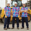 Pink Neon And Blue Flowers Hi-Vis Polo Shirt