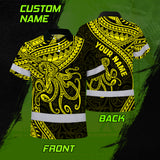 Hi Vis Polo Shirt Reflective Tapes Yellow Neon Hawaii Octopus Custom