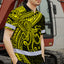 Yellow Neon Hawaii Octopus Custom Hi-Vis Polo Shirt