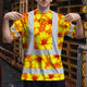 Orange Neon And Yellow Flowers Hi-Vis Work Shirt