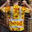Orange Neon And Yellow Flowers Hi-Vis Work Shirt