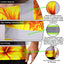 Orange Neon And Yellow Flowers Hi-Vis Work Shirt