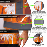 Hi Vis Shirt Reflective Tapes Orange Neon Flowers Custom Name Safety Workwear For Workers, Truckers, Operators