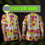 Pink Neon And Lime Flowers Hi-Vis Work Shirt