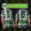 Green Neon And Violet Flowers Hawaii Hi-Vis T-Shirt