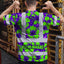 Green Neon And Violet Flowers Hawaii Hi-Vis T-Shirt